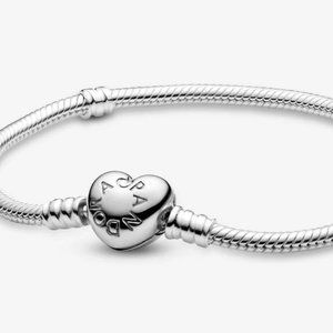 Pandora Moments Heart Clasp Snake Chain Bracelet